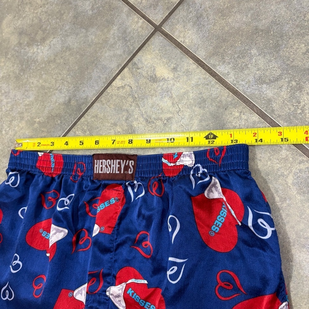 Luxury 100% Silk Mens Boxer Blue Hersey’s Sz M Vintage Cute Holiday Romantic - Picture 6 of 8